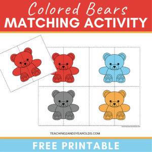 Bear Color Recognition Printable Activity