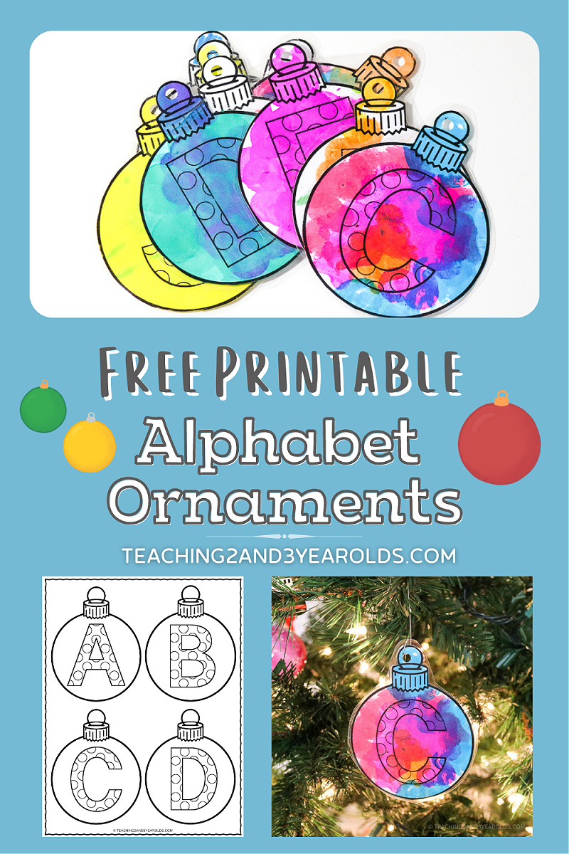 Alphabet Christmas Ornament Printable
