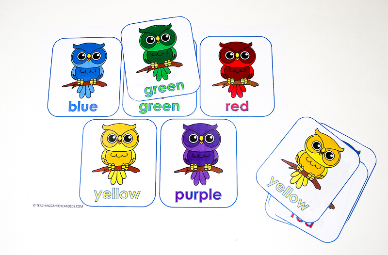 Color Recognition Owl Printable Activity