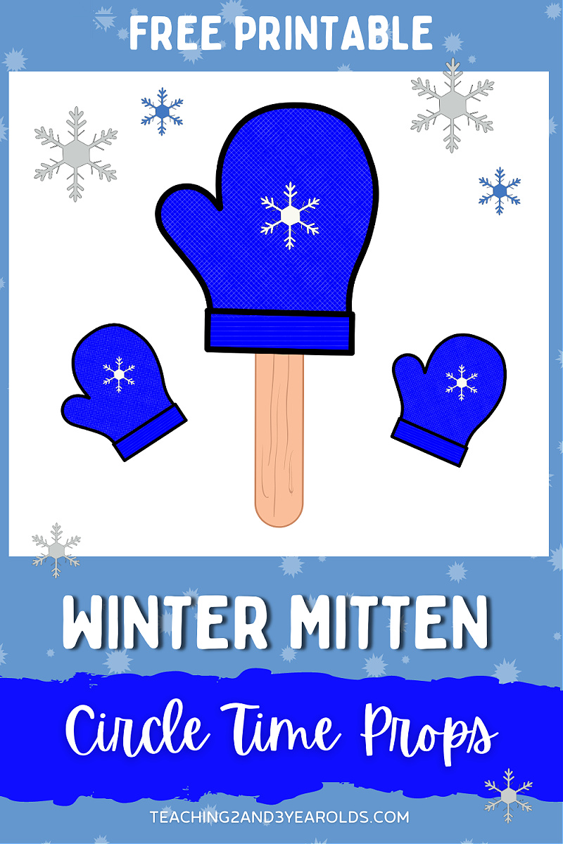 Winter Circle Time Activity with Printable Mitten Props