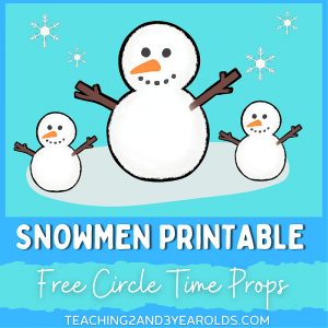 Cute Printable Snowman Prop for the Winter Circle Time