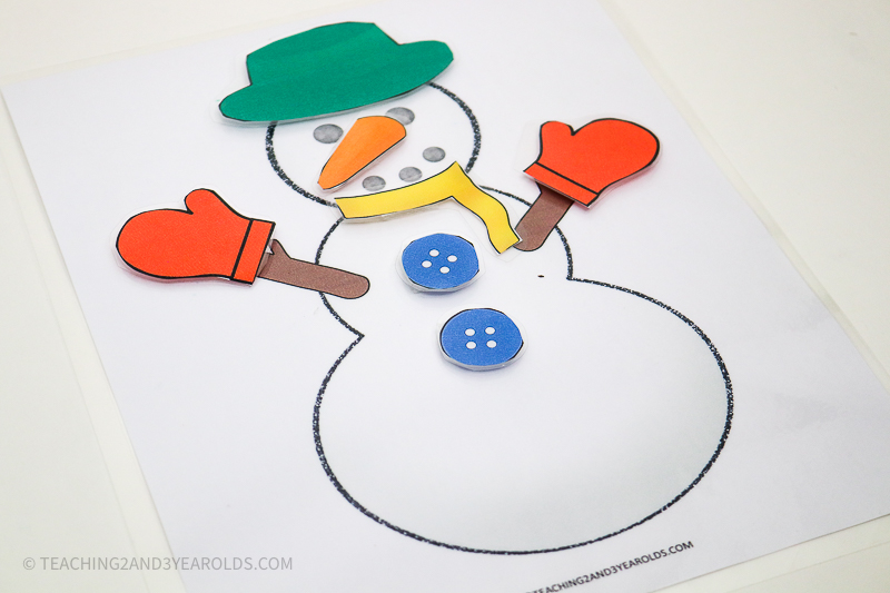 Printable Color Matching Snowman for Toddlers
