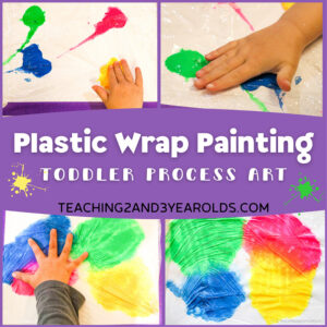 Toddler No Mess Painting Activity with Plastic Wrap