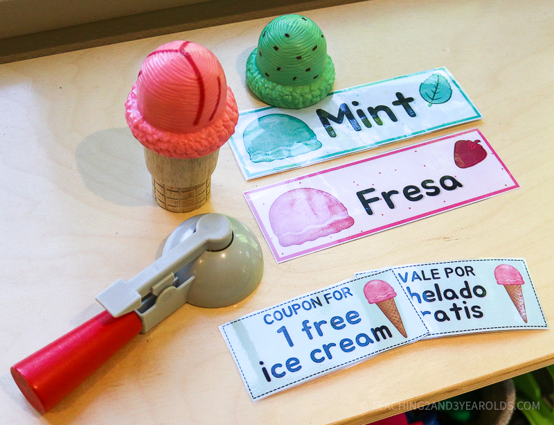 preschool ice cream dramatic play printables