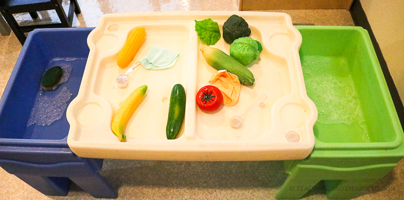 Fruits and Vegetables Theme Water Play Activity