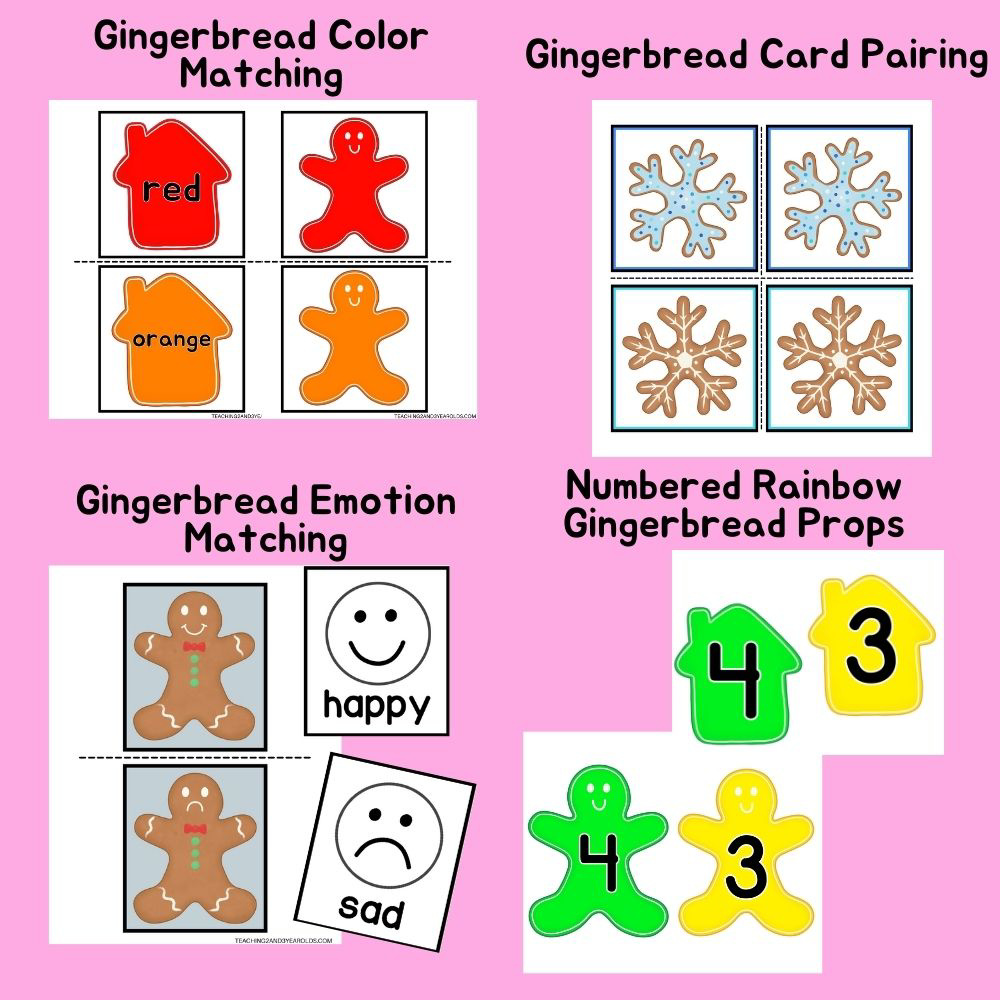Toddler and Preschool Gingerbread Theme Printables Pack