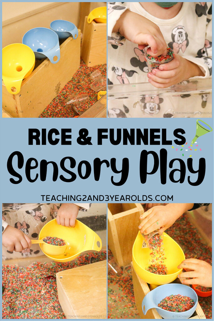 Rice Sensory Play With Funnels {Fine Motor Fun!}