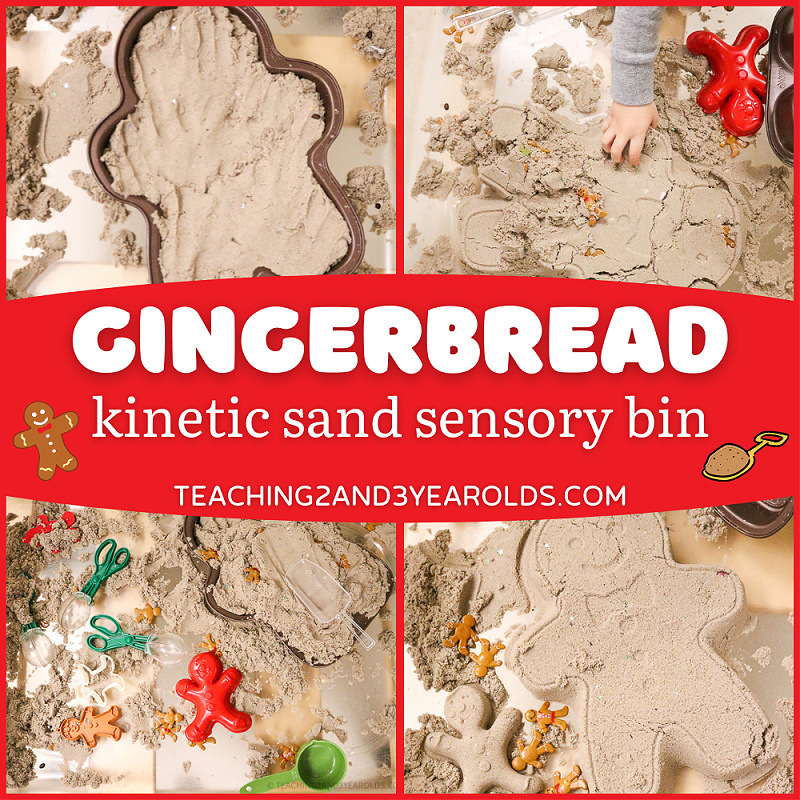 Gingerbread Sensory Table with Kinetic Sand