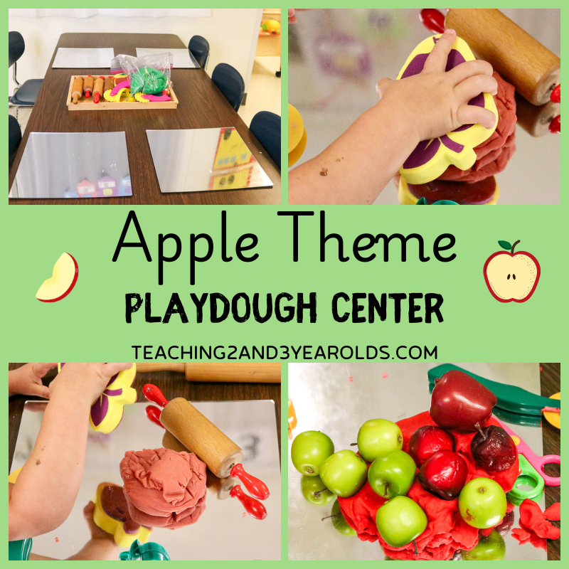 apple themed playdough activity