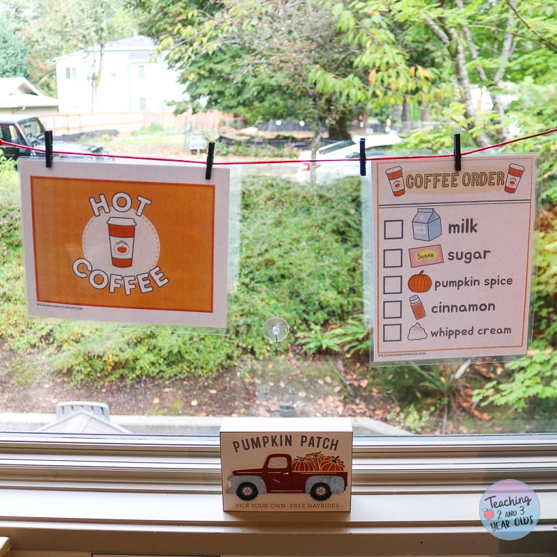 fall coffee shop dramatic play