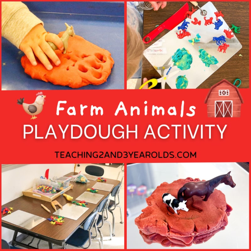 farm animals playdough activity