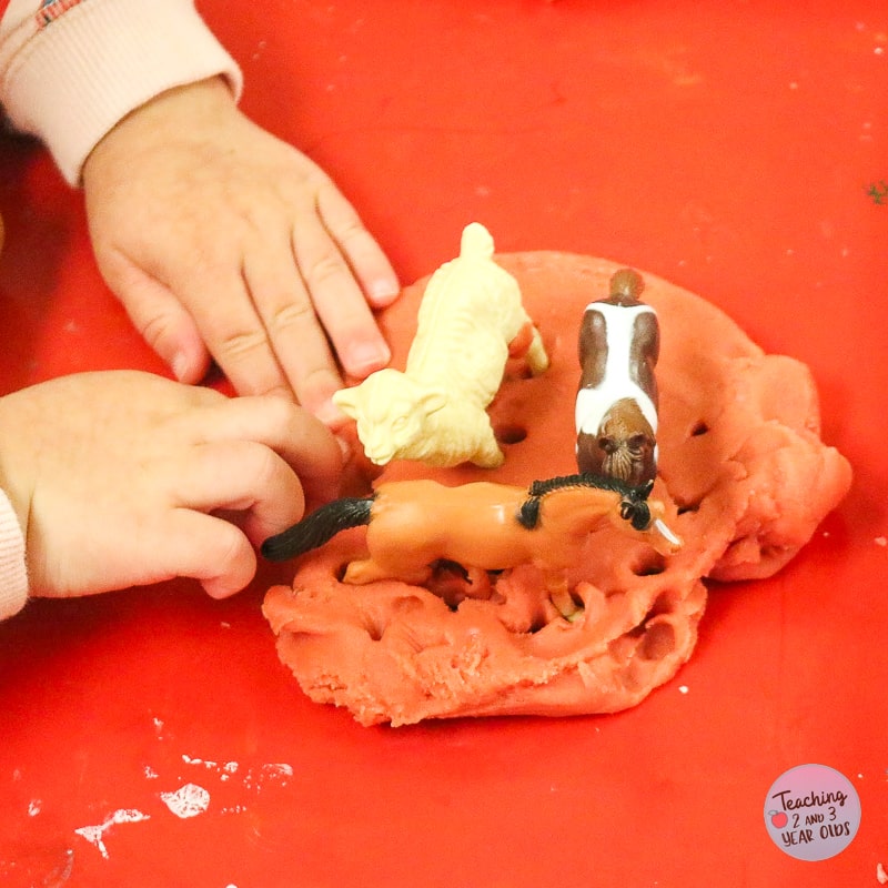 farm animals playdough activity