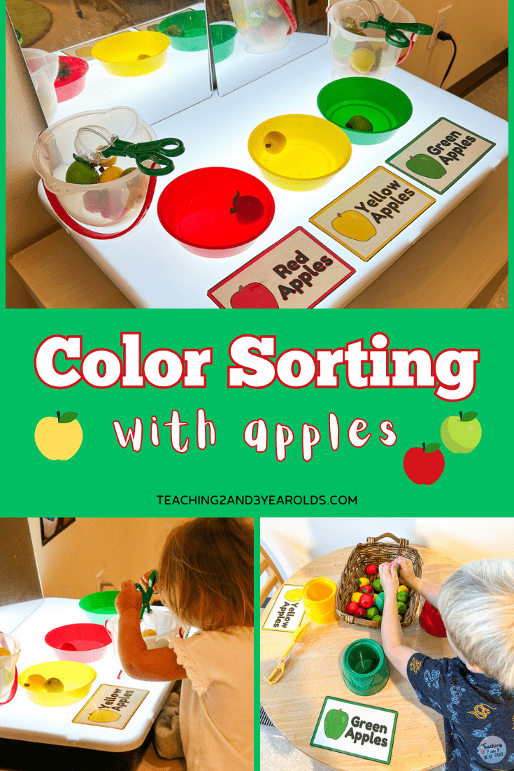 preschool apple color sorting