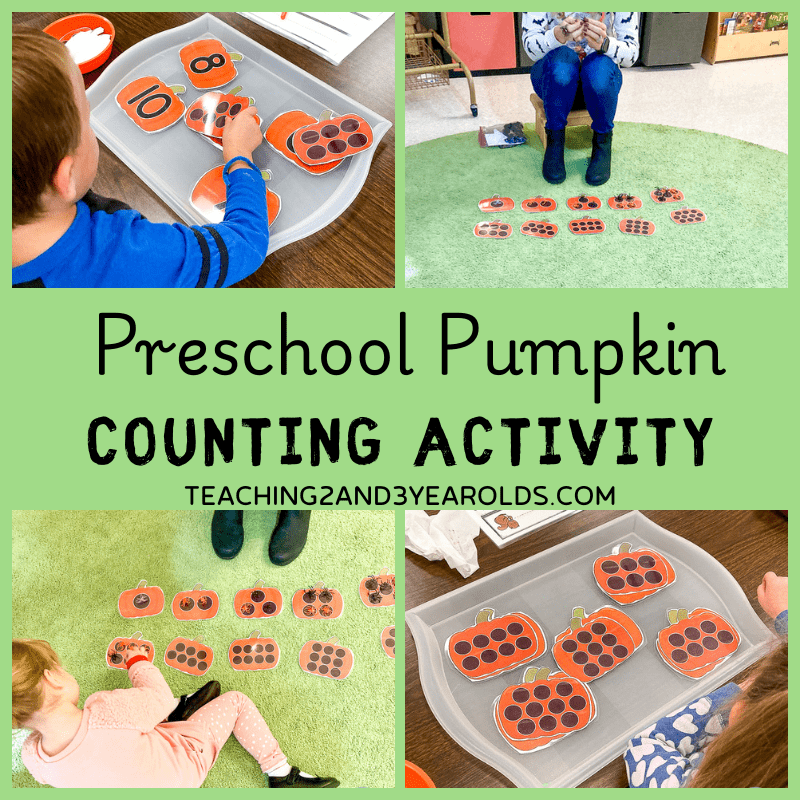 preschool pumpkin counting activity