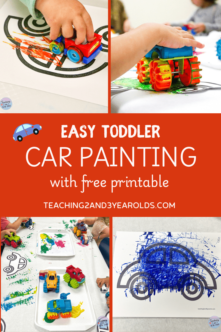 toddler car painting activity