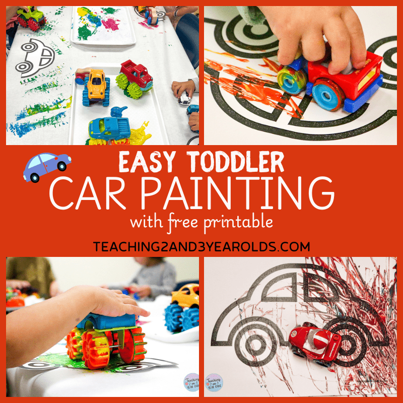 toddler car painting activity