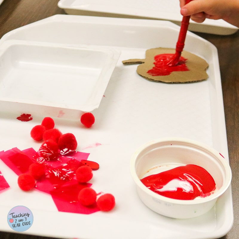 toddler cardboard apple craft