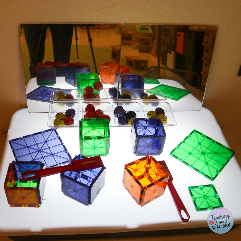 preschool halloween light table with magnets