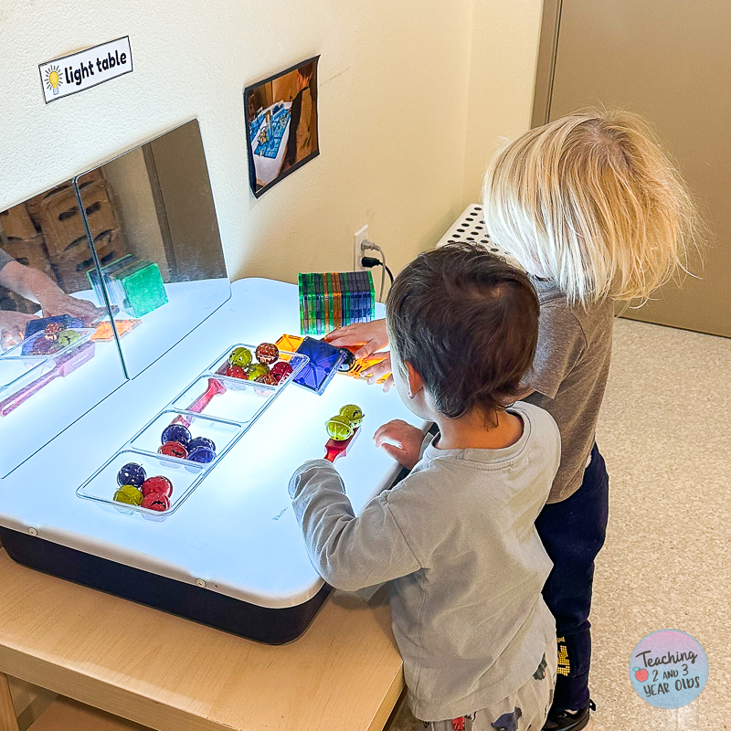 preschool halloween light table with magnets