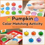 preschool pumpkin circle time color matching activity