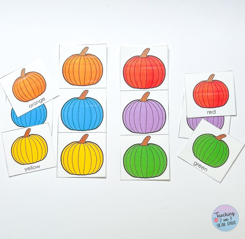 preschool pumpkin circle time color matching