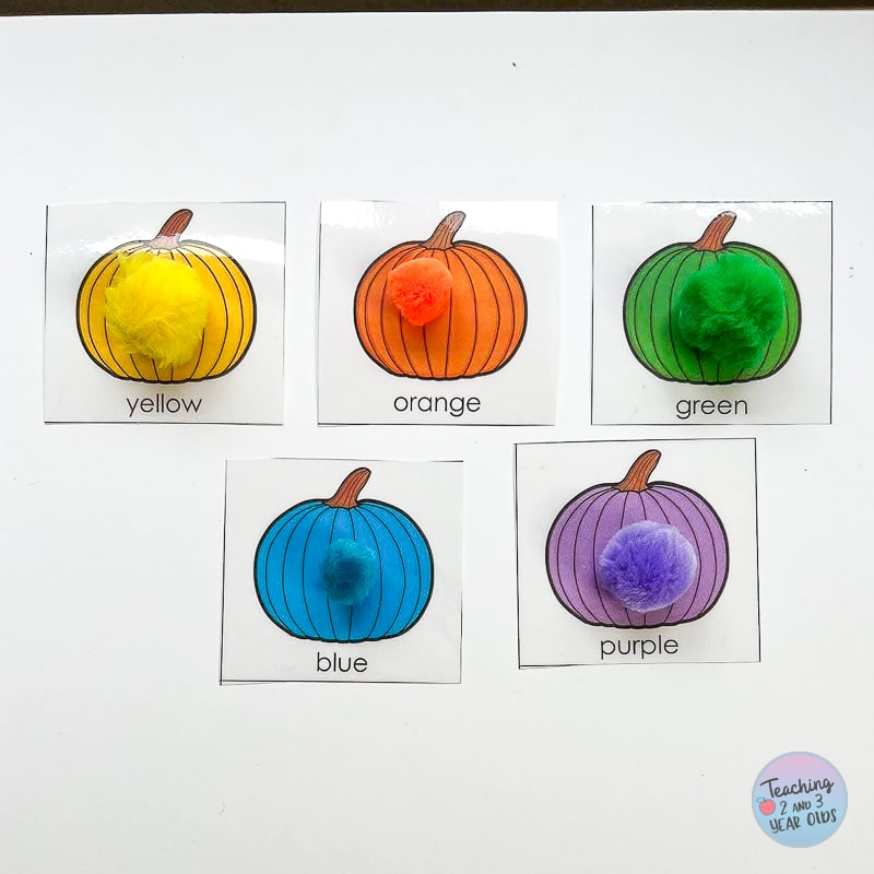 preschool pumpkin circle time color matching