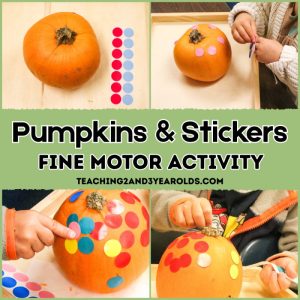 fine motor pumpkin activity with stickers