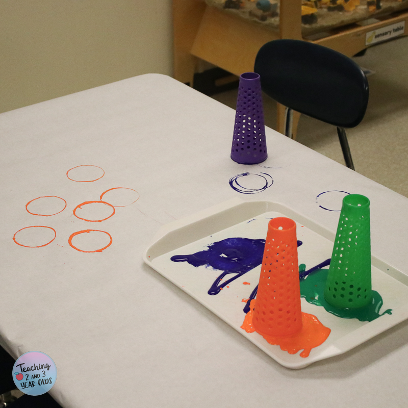 Easy Toddler Painting with Cones