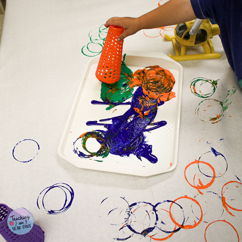 Easy Toddler Painting with Cones