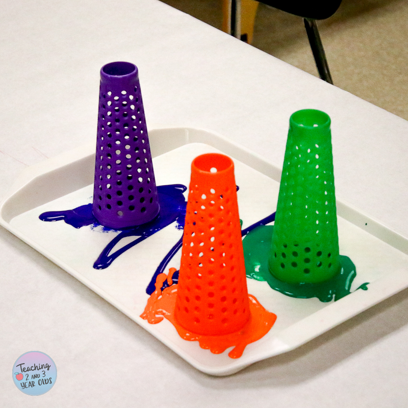 Easy Toddler Painting with Cones