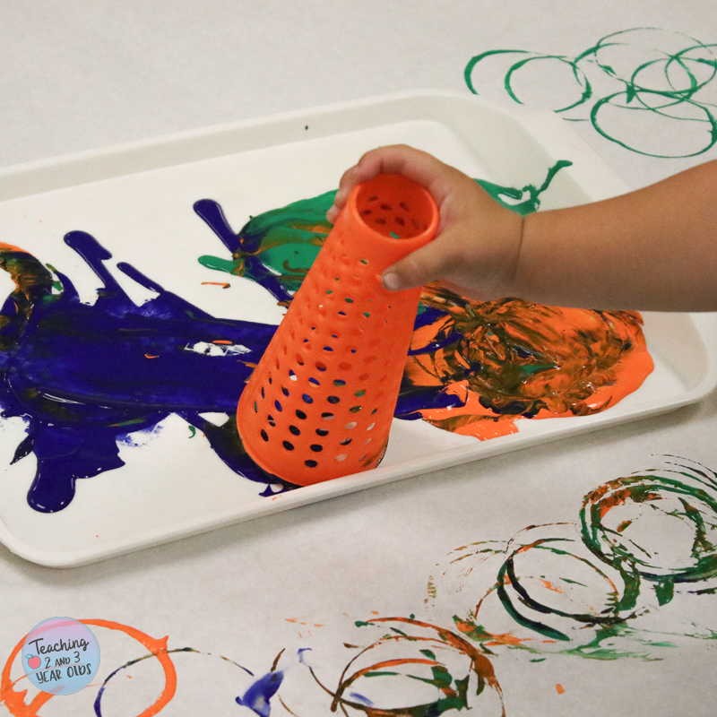 Easy Toddler Painting with Cones