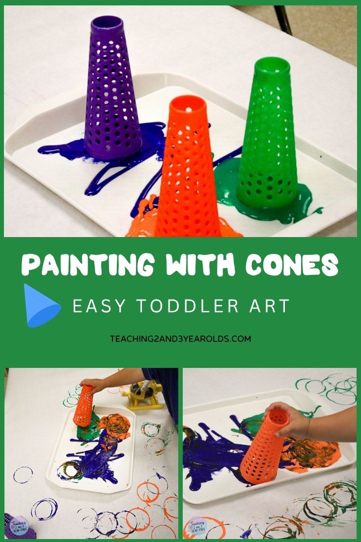 Easy Toddler Painting with Cones