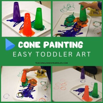 Easy Toddler Painting with Cones