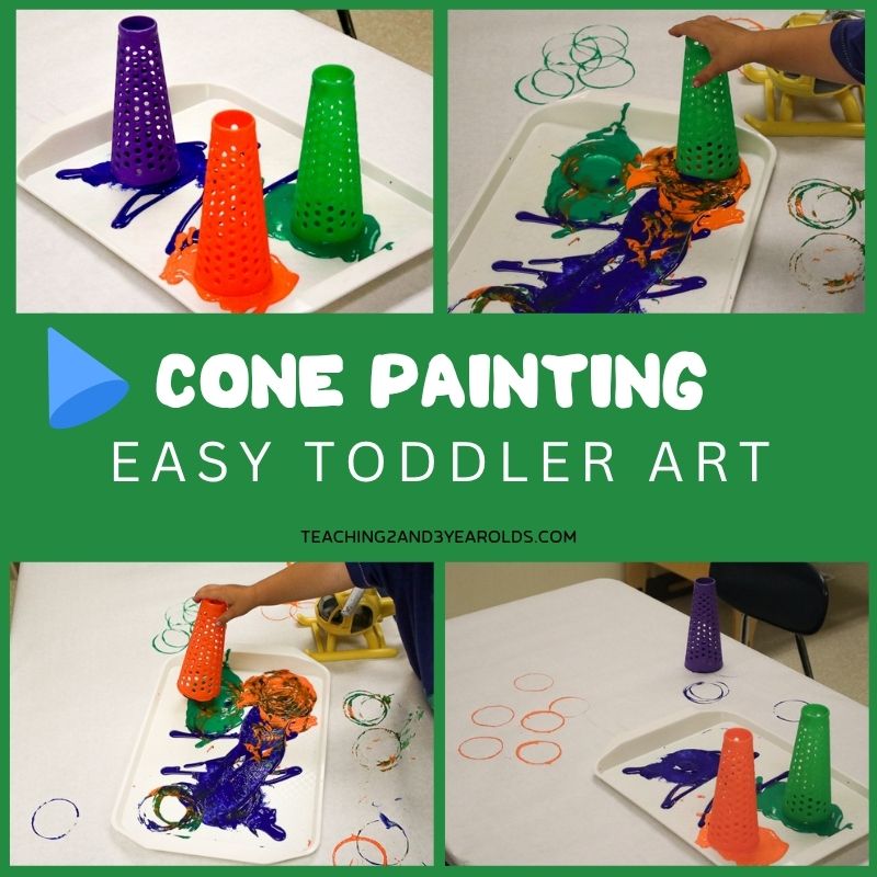 Easy Toddler Painting with Cones