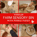 TODDLER FARM SENSORY BIN WITH PUZZLE PIECES