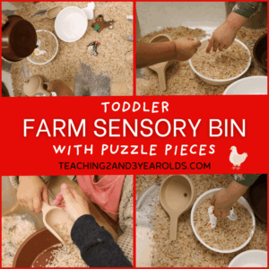 TODDLER FARM SENSORY BIN WITH PUZZLE PIECES