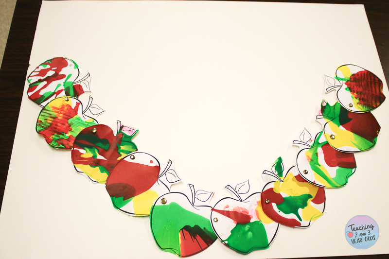 preschool painted apple garland