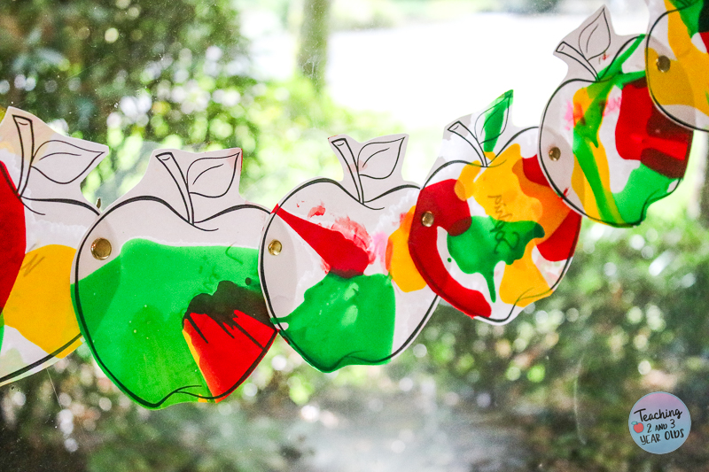 preschool painted apple garland