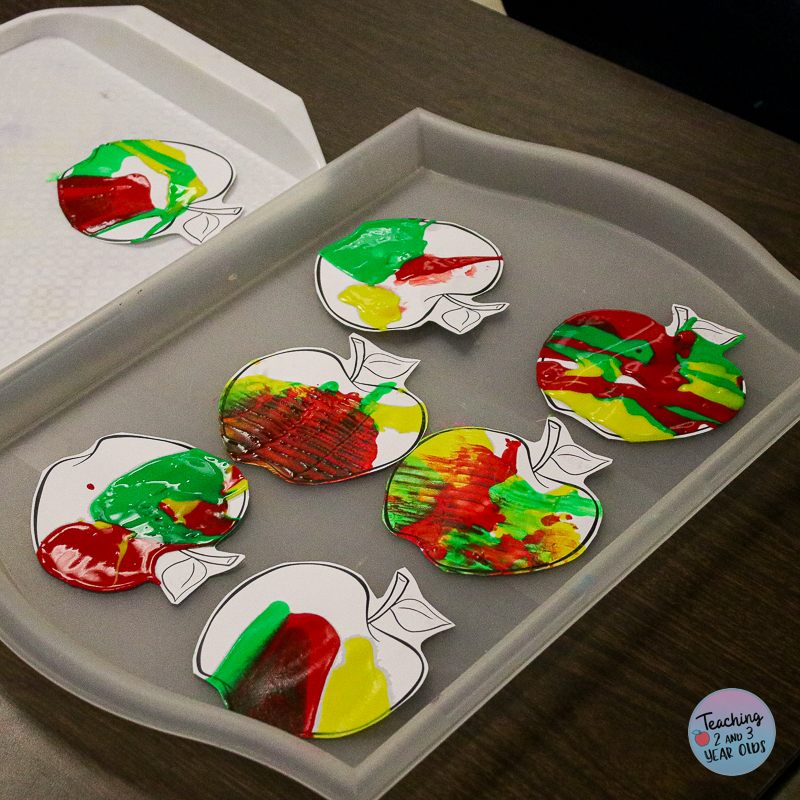 preschool painted apple garland