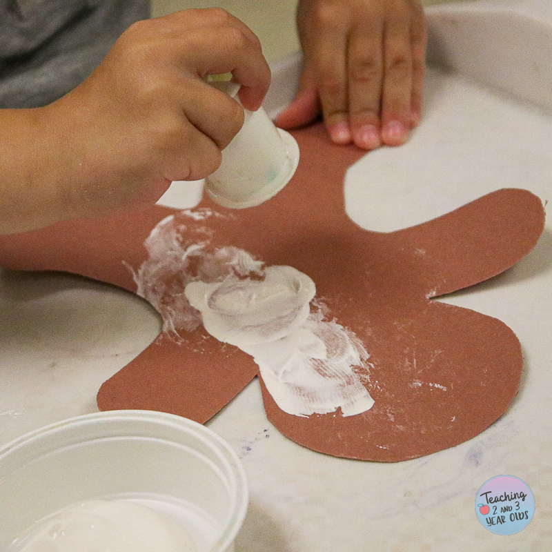 simple toddler gingerbread painting-