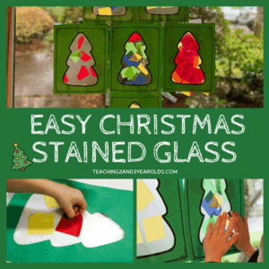 toddler Christmas tree window art-