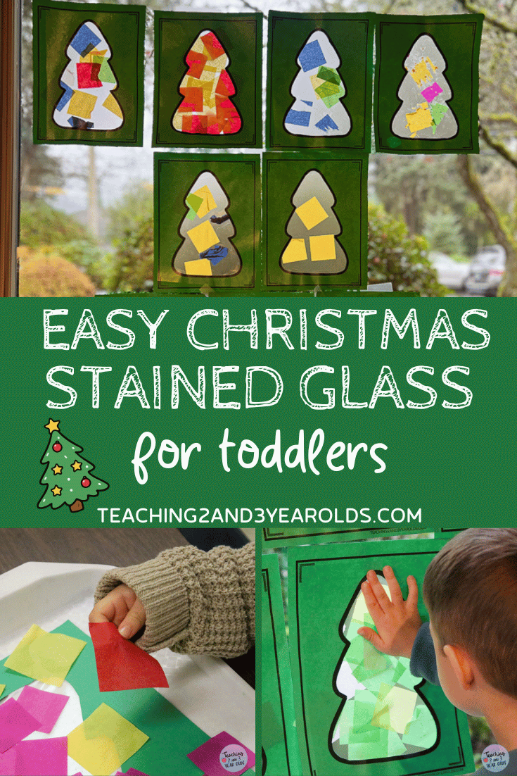 toddler Christmas tree window art