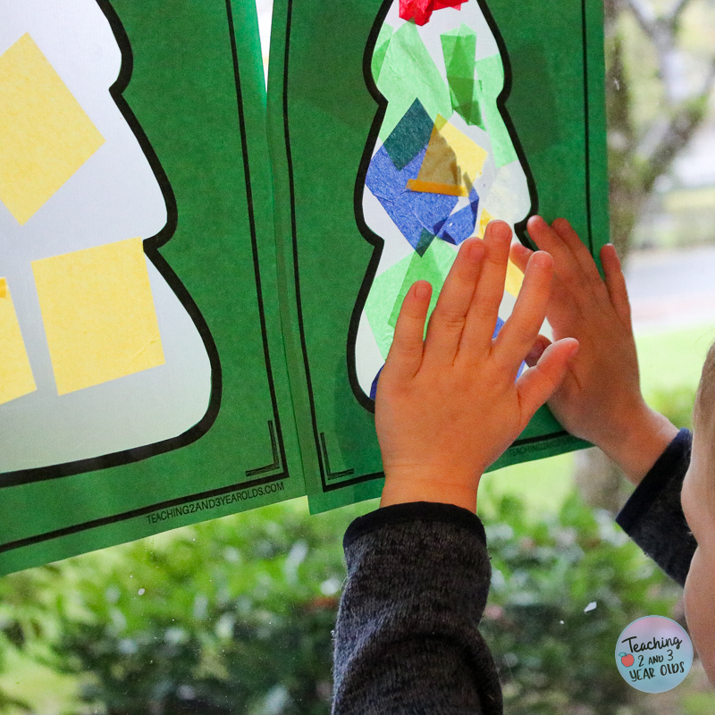 toddler christmas tree window art