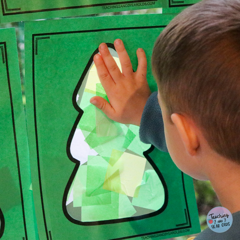 toddler christmas tree window art