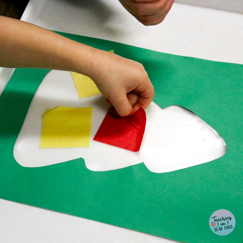toddler christmas tree window art