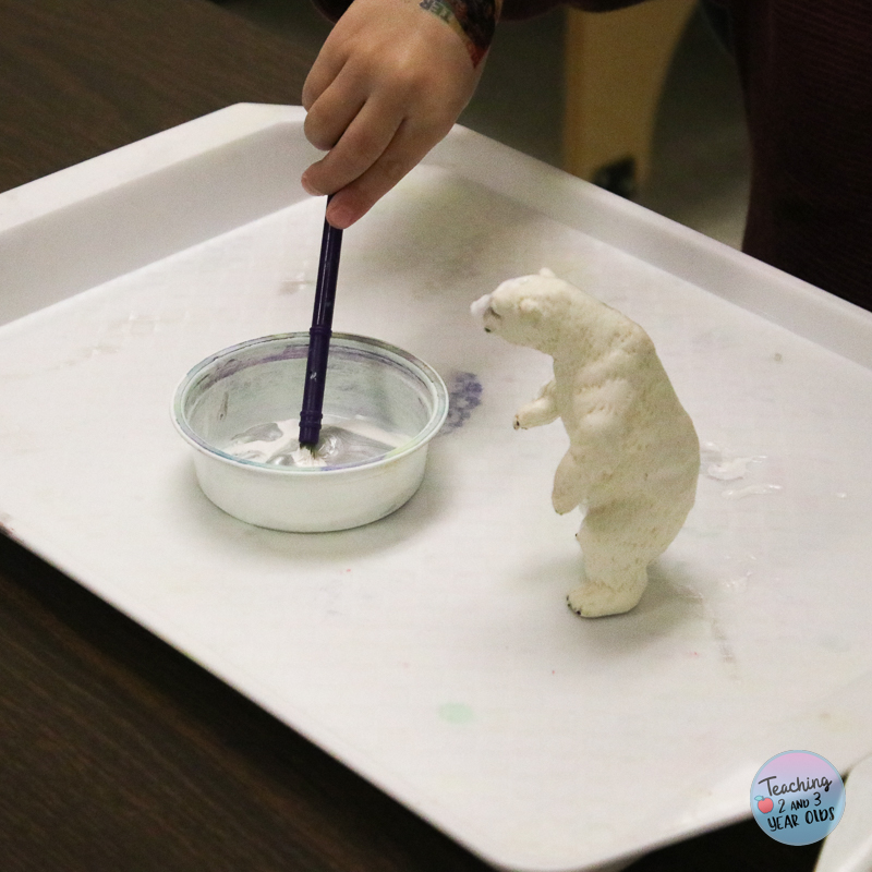 toddler polar bear painting