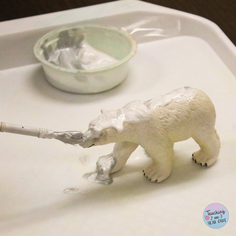 toddler polar bear painting