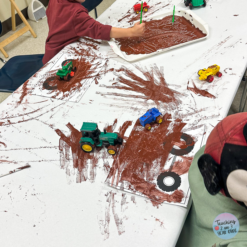 toddler tractor painting