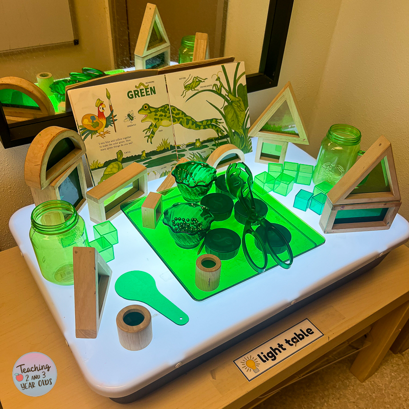 St. Patrick's Day Green Light Table