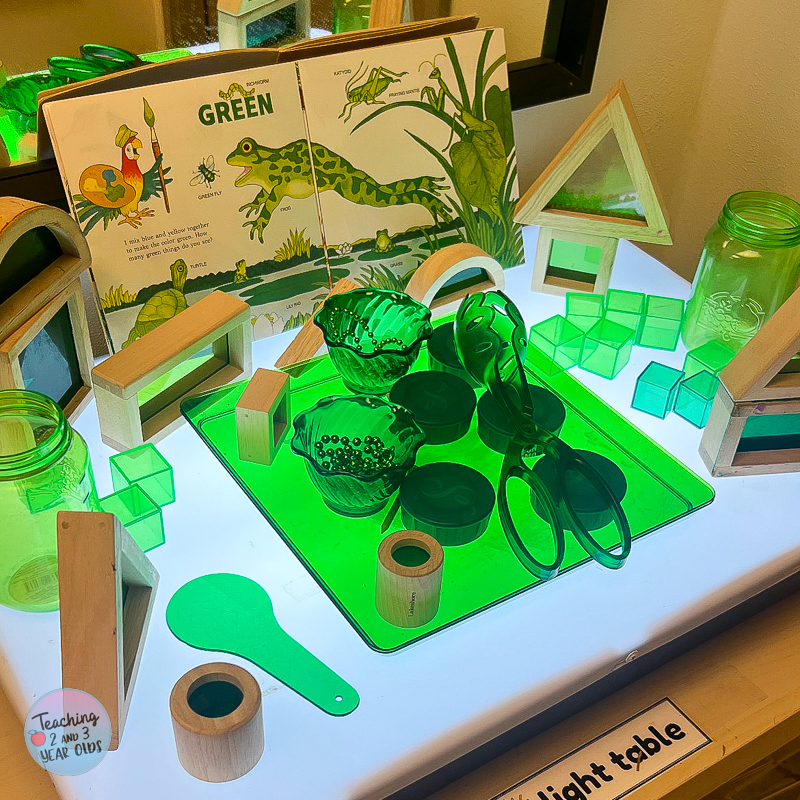 St. Patrick's Day Green Light Table